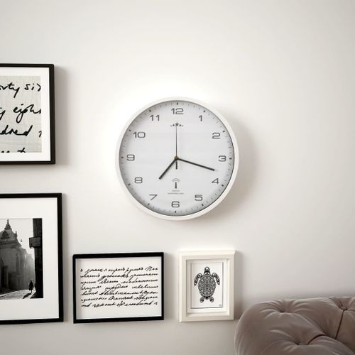 Horloge murale radioguidée avec mouvement à quartz 31 cm Blanc - Photo n°2; ?>