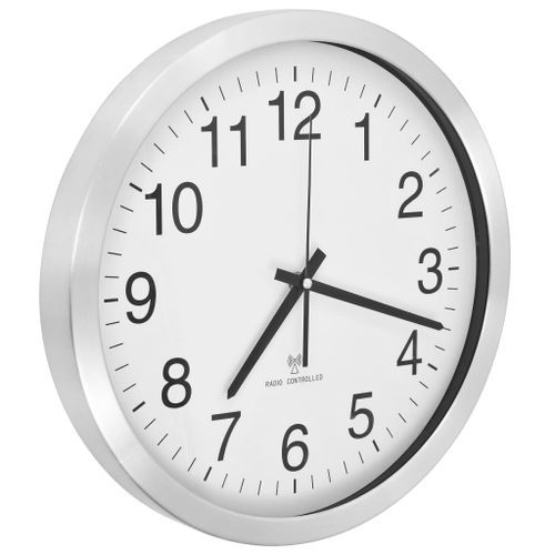 Horloge murale radioguidée avec mouvement à quartz Métal 35 cm - Photo n°3; ?>