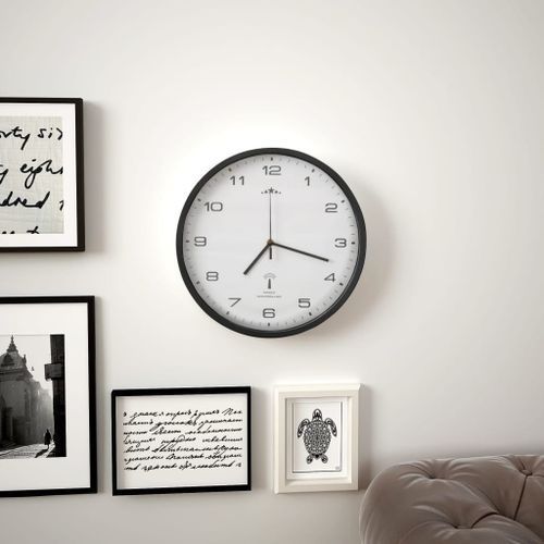Horloge murale radioguidée Mouvement à quartz 31 cm Blanc/noir - Photo n°2; ?>