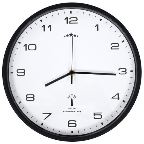 Horloge murale radioguidée Mouvement à quartz 31 cm Blanc/noir - Photo n°3; ?>