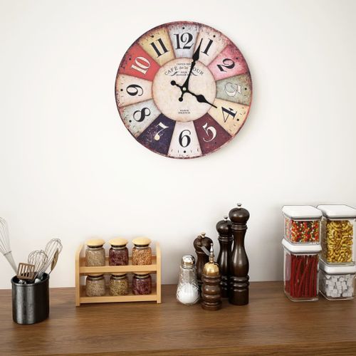 Horloge murale vintage Colorée 30 cm - Photo n°2; ?>