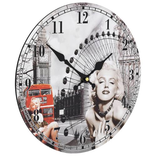 Horloge murale vintage Marilyn Monroe 30 cm - Photo n°3; ?>