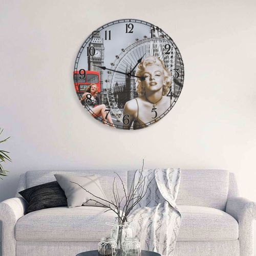 Horloge murale vintage Marilyn Monroe 60 cm - Photo n°2; ?>