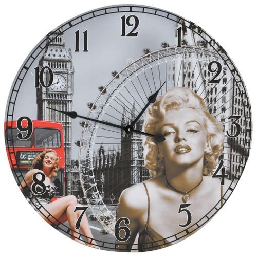 Horloge murale vintage Marilyn Monroe 60 cm - Photo n°2; ?>