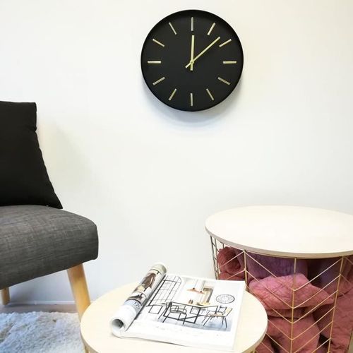 Horloge ORO - Métal - Noir et Doré - D30X3,5cm - Photo n°2; ?>