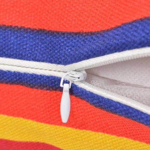 Housse d'oreiller 2 pcs Toile avec rayures étroites 80 x 80 cm - Photo n°2; ?>