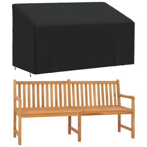 Housse de banc 3 places noir 175x85x68/94 cm oxford 420D - Photo n°2; ?>