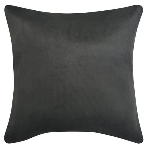 Housse de coussin 4 pcs 80x80 cm Polyester Faux Daim Anthracite - Photo n°3; ?>