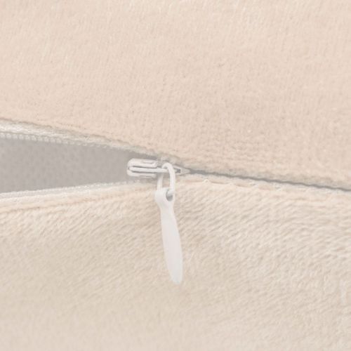 Housse de coussin 4 pcs Velours 40 x 40 cm Blanc cassé - Photo n°3; ?>