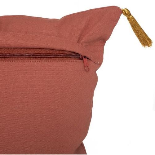 Housse de coussin feuille broderie - 40 x 40 cm - Or - Photo n°3; ?>