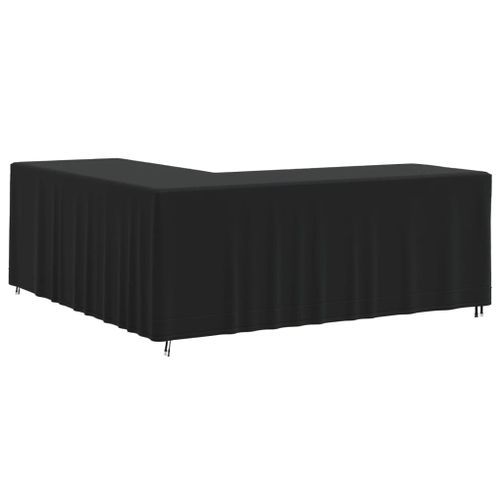 Housse pour canapé en forme de L noir 254x254x80 cm oxford 420D - Photo n°3; ?>