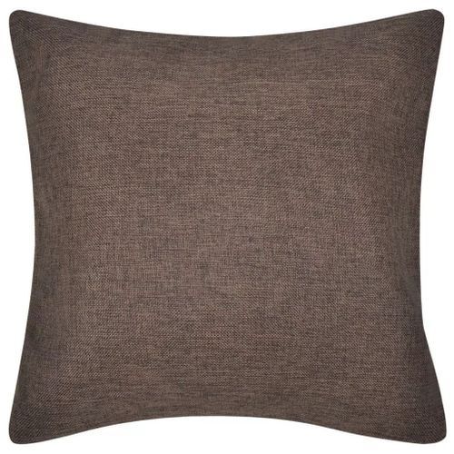 Housses de coussin 4 pcs Aspect de lin Marron 40x40 cm - Photo n°3; ?>