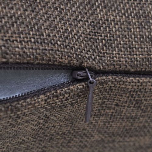 Housses de coussin 4 pcs Aspect de lin Marron 80x80 cm - Photo n°2; ?>