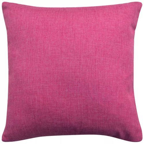 Housses de coussin 4 pcs Aspect de lin Rose 40x40 cm - Photo n°3; ?>