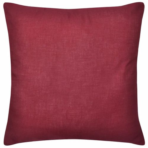 Housses de coussin 4 pcs Coton Bordeaux 40x40 cm - Photo n°3; ?>