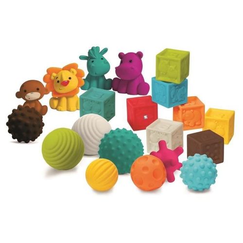 INFANTINO Senso Set de 8 balles souples, 8 cubes sensoriels et 4 animaux arroseurs - Photo n°3; ?>