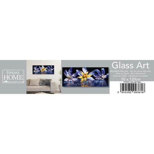 INNOVA Décoration murale Glass'art - 50 x 120 cm - Lillies with water - Photo n°2; ?>