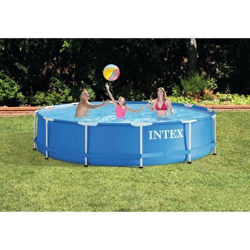 INTEX Kit piscine tubulaire ronde Métal Frame - Ø 3,65 x 0,76 m - Photo n°2; ?>