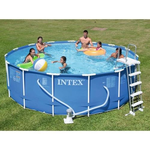 INTEX Kit piscine tubulaire ronde Métal Frame - 457,2 x 121,92 cm - Photo n°2; ?>