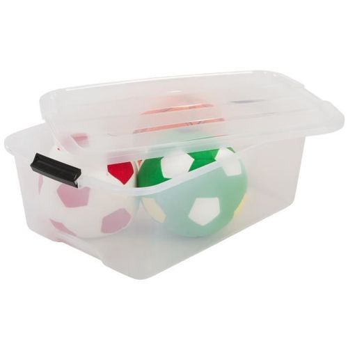 IRIS OHYAMA Lot de 3 boîtes de rangement Top Box TB-30 - Plastique - 30 L - 57,5 x 39 x 20,5 cm - Transparent et Noir - Photo n°2; ?>