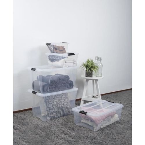 IRIS OHYAMA Lot de 6 boîtes de rangement empilables - Transparent - 30 L - 58 x 39,5 x 20,5 cm - Photo n°2; ?>