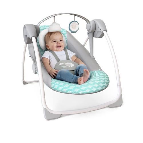 Ity by Ingenuity Balancelle Compacte Swingity Swing, pliante, arche de jeu avec 2 jouets, 6 vitesses de balancement - Goji - Photo n°2; ?>
