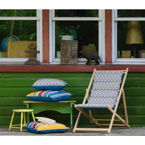 JARDIN PRIVE Chilienne matelassée - Avec toile amovible - 3 positions d'inclinaison - Plume de Paon - Photo n°2; ?>