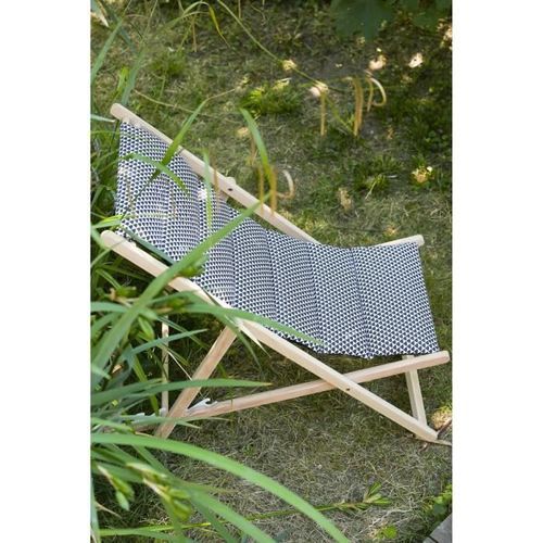 JARDIN PRIVE Chilienne matelassée Fjord- Toile amovible - Noir et blanc - Photo n°2; ?>