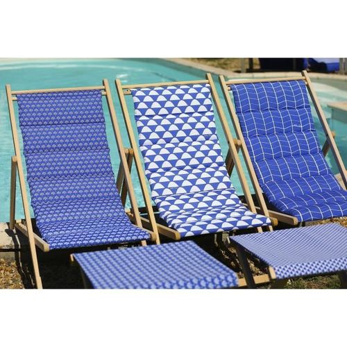 JARDIN PRIVE Chilienne matelassée Helsinki - Toile amovible - Bleu Indigo - Photo n°3; ?>