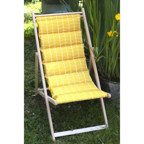 JARDIN PRIVE Chilienne matelassée Oslo - Avec toile amovible - 3 positions d'inclinaison - Safran - Photo n°3; ?>