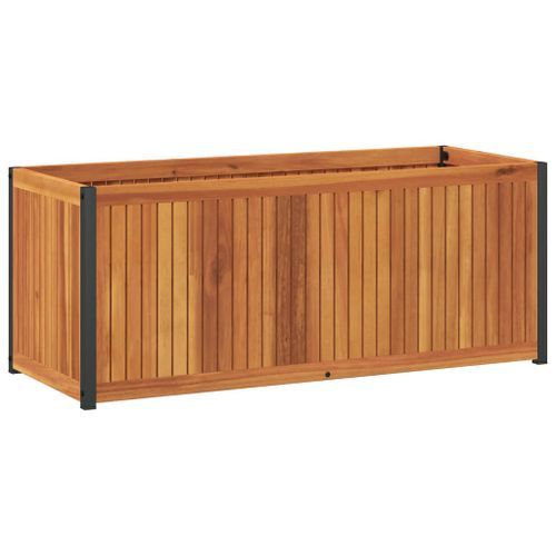 Jardinière 110x45x44 cm bois massif d'acacia et acier - Photo n°2; ?>