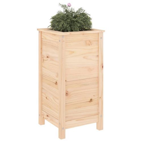 Jardinière 40x40x78 cm bois de pin massif - Photo n°3; ?>