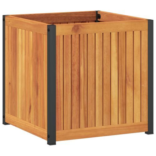 Jardinière 45x45x44 cm bois massif d'acacia et acier - Photo n°2; ?>