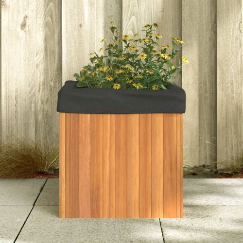 Jardinière 45x45x45 cm bois massif d'acacia - Photo n°3; ?>