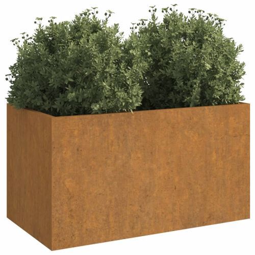 Jardinière 62x30x29 cm acier corten - Photo n°3; ?>