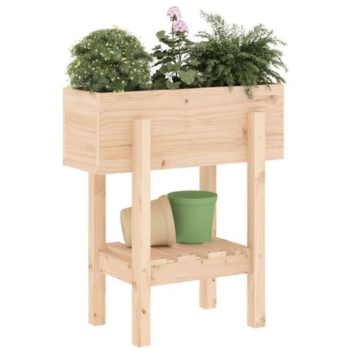 Jardinière 62x30x69 cm bois massif de pin - Photo n°3; ?>