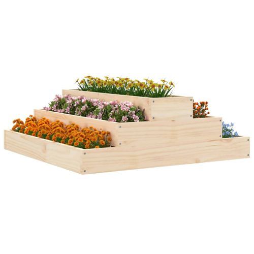 Jardinière 80x80x27 cm Bois massif de pin - Photo n°3; ?>