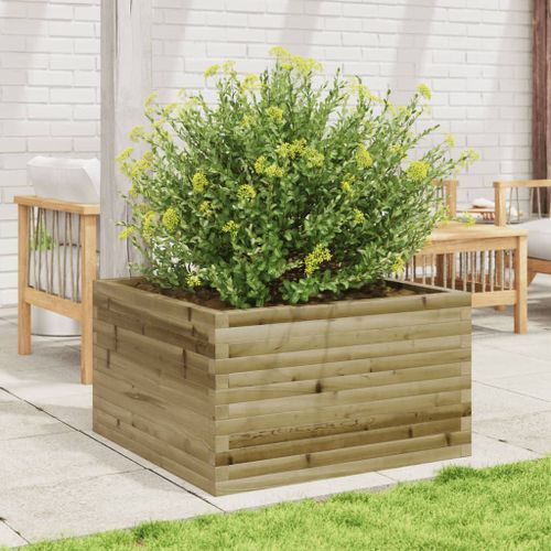 Jardinière 80x80x45,5 cm bois de pin imprégné - Photo n°3; ?>