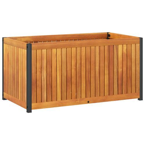 Jardinière 85x45x44 cm bois massif d'acacia et acier - Photo n°2; ?>