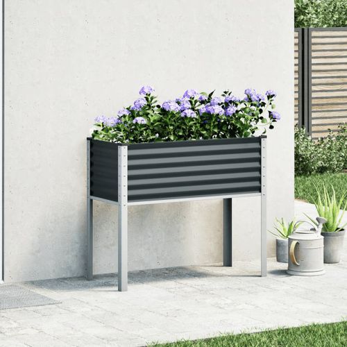 Jardinière anthracite 100x41x90 cm acier - Photo n°3; ?>