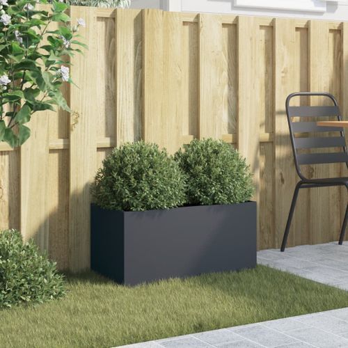 Jardinière anthracite 62x30x29 cm acier laminé à froid - Photo n°3; ?>