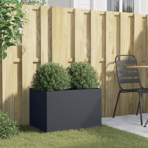 Jardinière anthracite 62x40x39 cm acier laminé à froid - Photo n°3; ?>