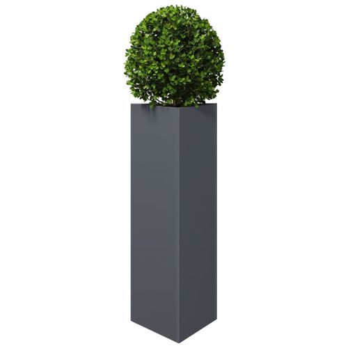 Jardinière anthracite triangulaire 30x26x75 cm acier - Photo n°3; ?>