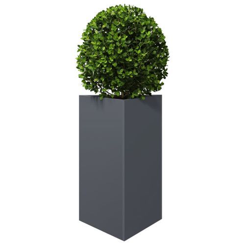 Jardinière anthracite triangulaire 50x43x75 cm acier - Photo n°3; ?>