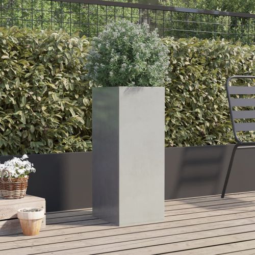 Jardinière argenté 32x27,5x75 cm acier inoxydable - Photo n°3; ?>