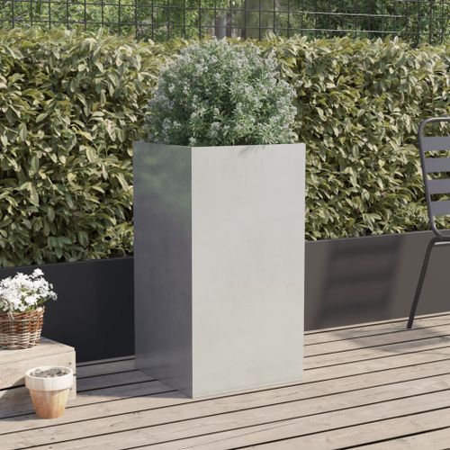 Jardinière argenté 42x38x75 cm acier inoxydable - Photo n°3; ?>