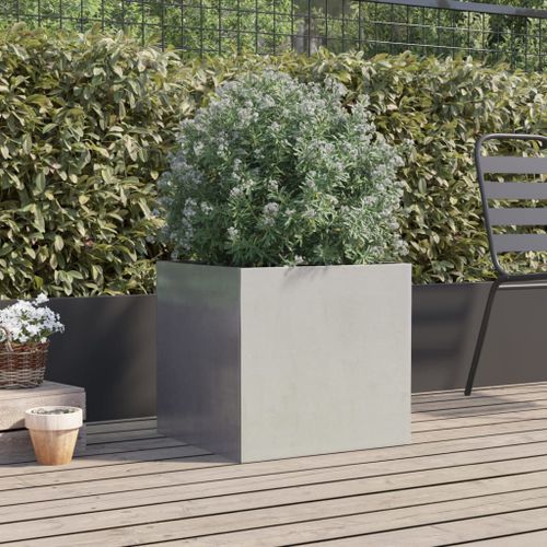 Jardinière argenté 49x47x46 cm acier inoxydable - Photo n°3; ?>