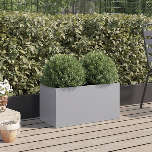 Jardinière argenté 62x30x29 cm acier galvanisé - Photo n°3; ?>