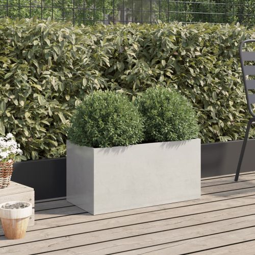 Jardinière argenté 62x30x29 cm acier inoxydable - Photo n°3; ?>