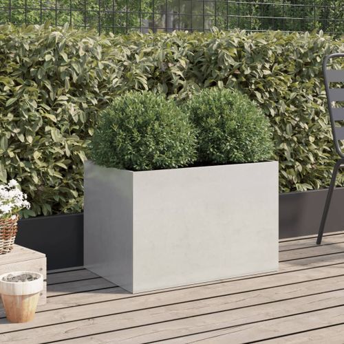 Jardinière argenté 62x40x39 cm acier inoxydable - Photo n°3; ?>